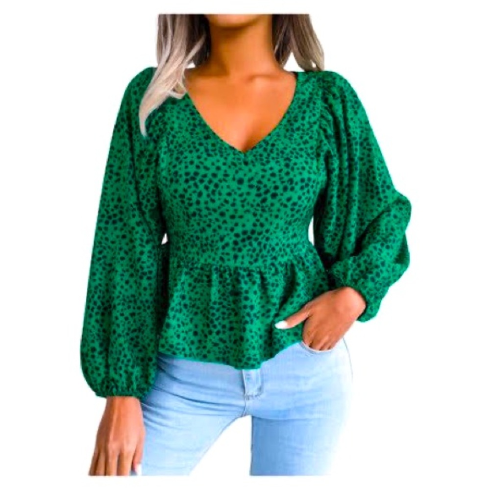 AVA & VIV Green & Black Long Sleeve